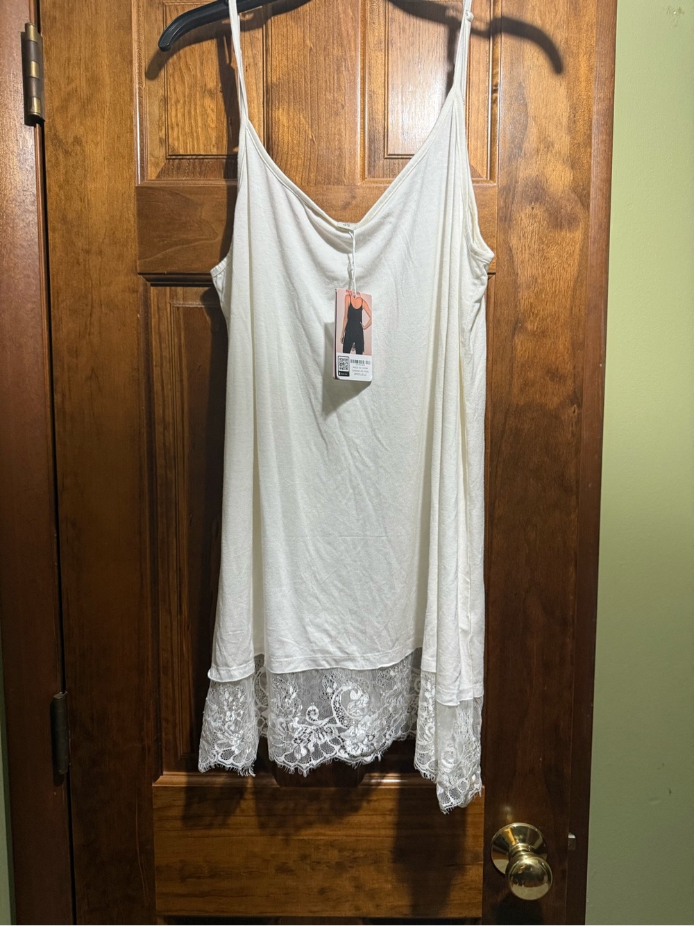 Noelle Ivory V-Neck Lace Slip